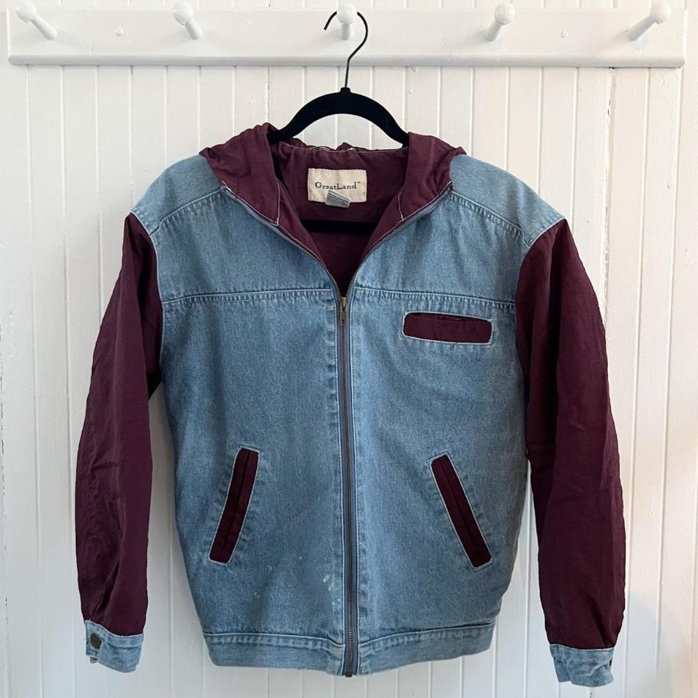 Vintage Retro Great Land 90's Denim Jacket Size S